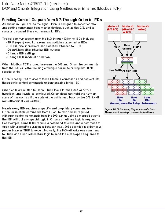 Interface Note #0907 -01 (continued) D/3® and Orion 5 r Integration Using Modbus over