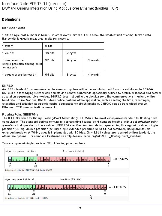 Interface Note #0907 -01 (continued) D/3® and Orion 5 r Integration Using Modbus over