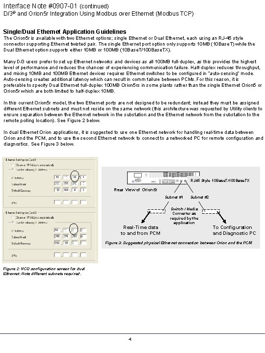 Interface Note #0907 -01 (continued) D/3® and Orion 5 r Integration Using Modbus over Interface Note #0907 -01 (continued) D/3® and Orion 5 r Integration Using Modbus over