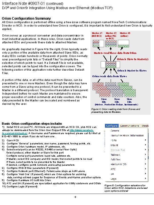 Interface Note #0907 -01 (continued) D/3® and Orion 5 r Integration Using Modbus over