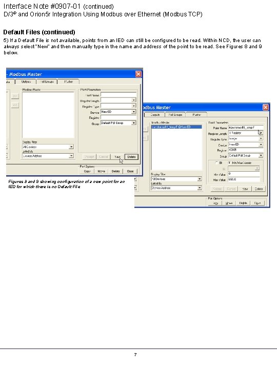 Interface Note #0907 -01 (continued) D/3® and Orion 5 r Integration Using Modbus over