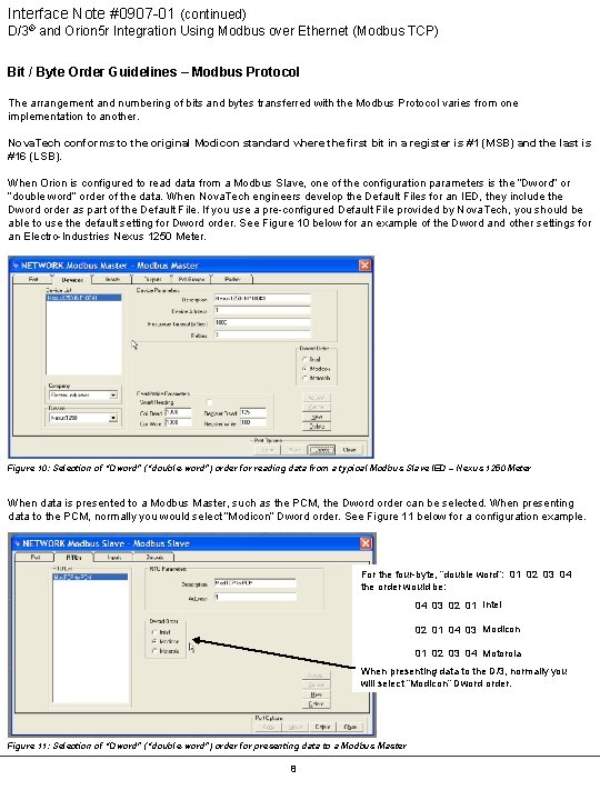 Interface Note #0907 -01 (continued) D/3® and Orion 5 r Integration Using Modbus over