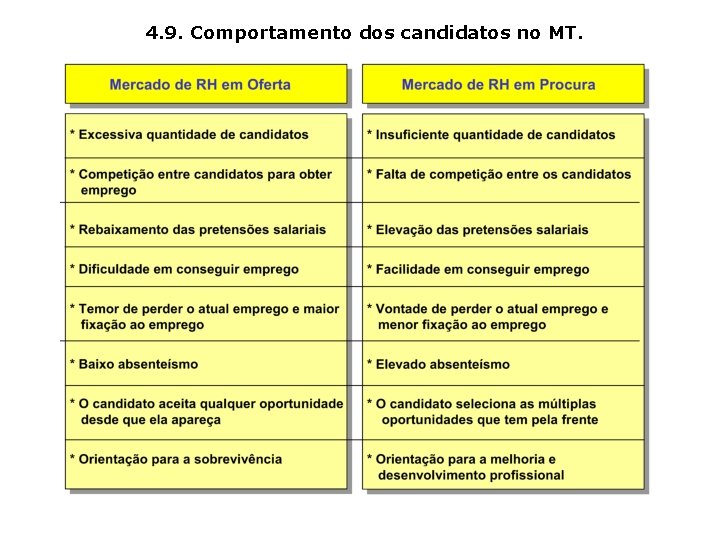 4. 9. Comportamento dos candidatos no MT. 