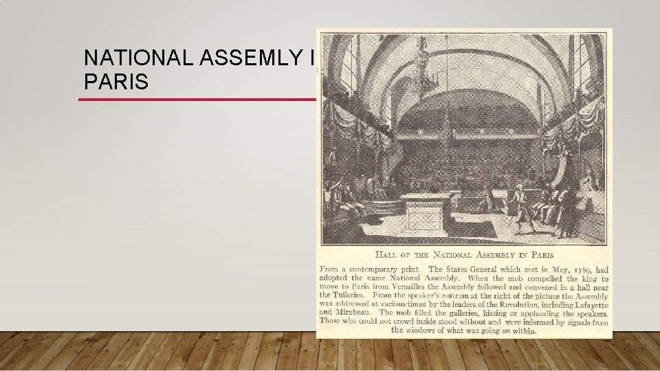 NATIONAL ASSEMLY IN PARIS NATIONAL ASSEMLY IN PARIS