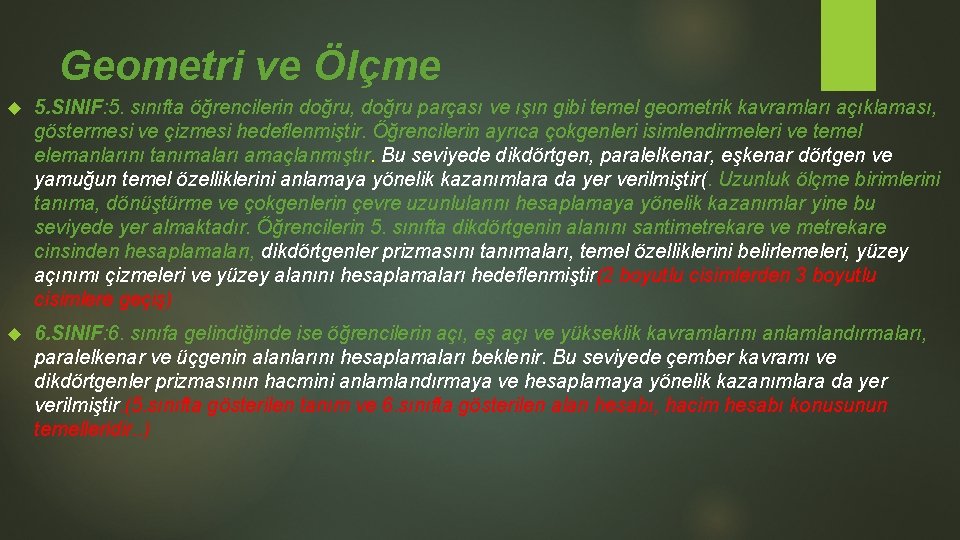 Geometri ve Ölçme 5. SINIF: 5. sınıfta öğrencilerin doğru, doğru parçası ve ışın gibi