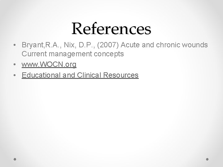 References • Bryant, R. A. , Nix, D. P. , (2007) Acute and chronic