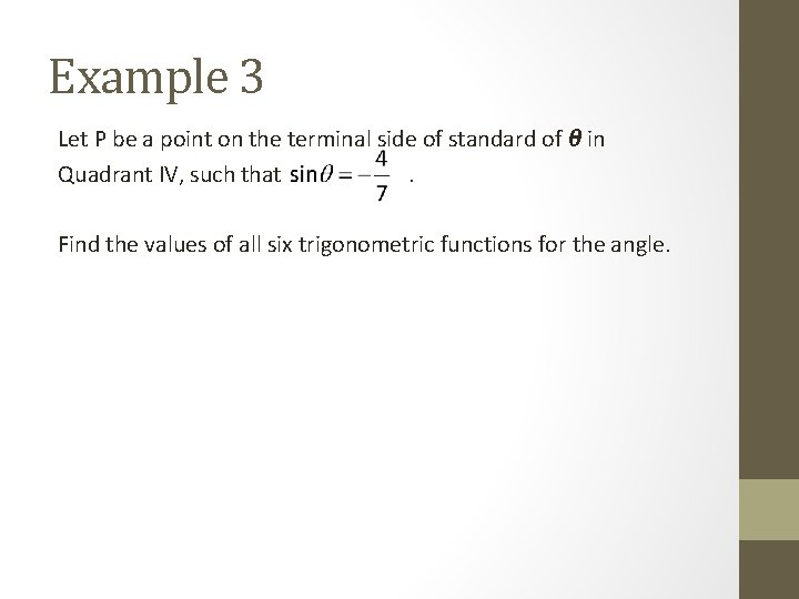 Rotational Trigonometry Trig at a Point Dr Shildneck