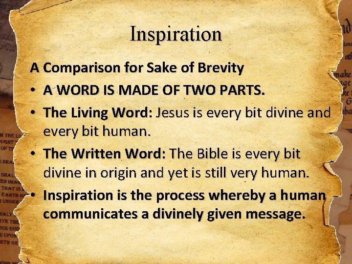 Inspiration A Comparison for Sake of Brevity • A WORD IS MADE OF TWO