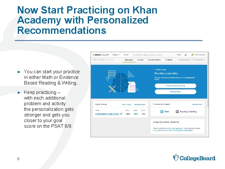 Now Start Practicing on Khan Academy with Personalized Recommendations ► You can start your