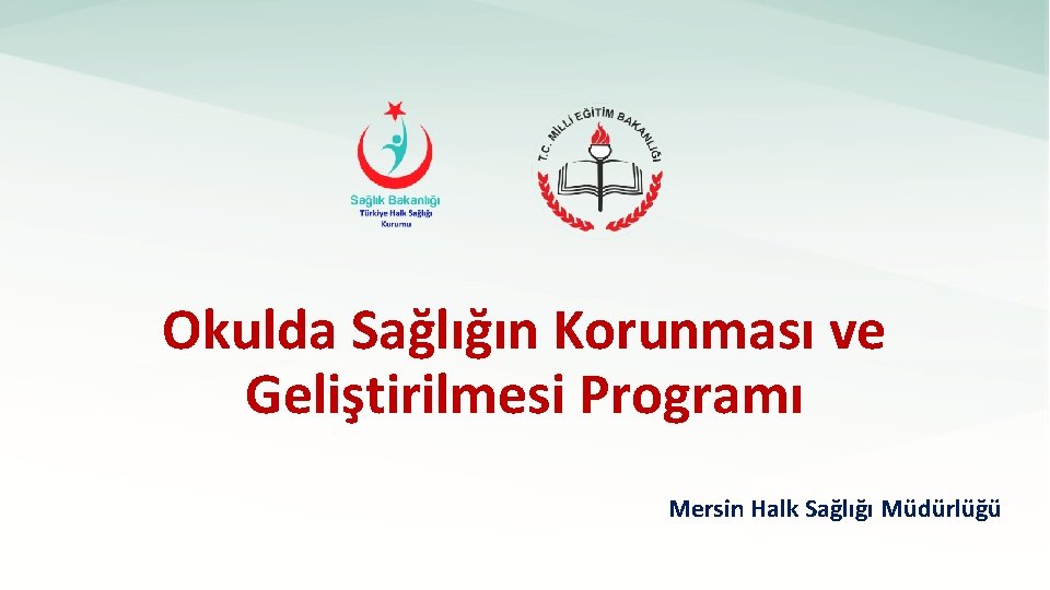 Okulda Sağlığın Korunması ve Geliştirilmesi Programı Mersin Halk Sağlığı Müdürlüğü 27. 12. 2021 Mersin