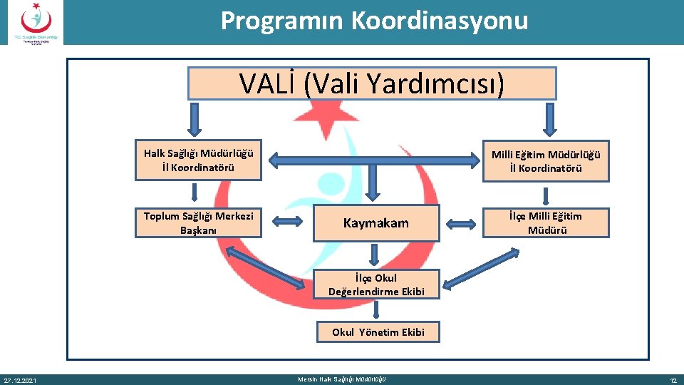 Programın Koordinasyonu VALİ (Vali Yardımcısı) Halk Sağlığı Müdürlüğü İl Koordinatörü Toplum Sağlığı Merkezi Başkanı