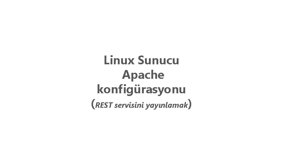 Linux Sunucu Apache konfigürasyonu (REST servisini yayınlamak) 