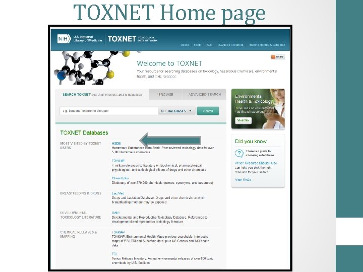 TOXNET Home page 