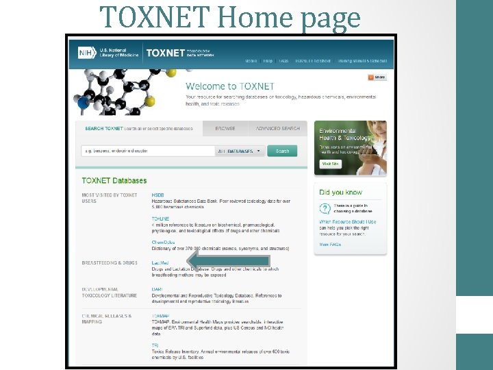 TOXNET Home page 