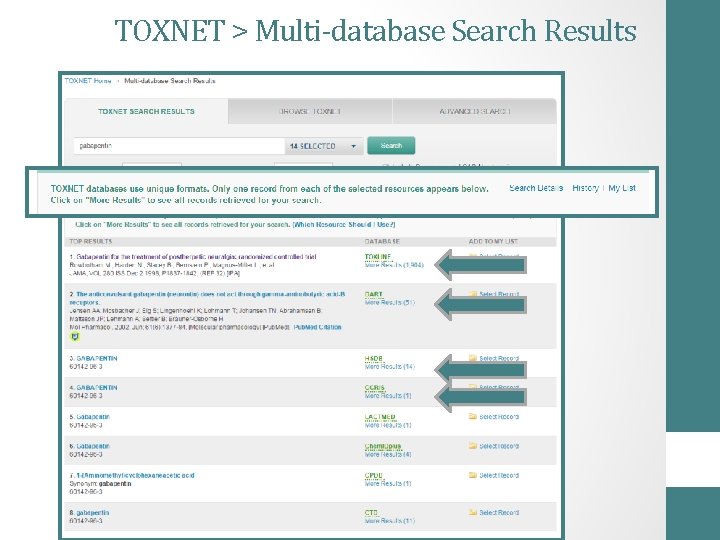 TOXNET > Multi-database Search Results 