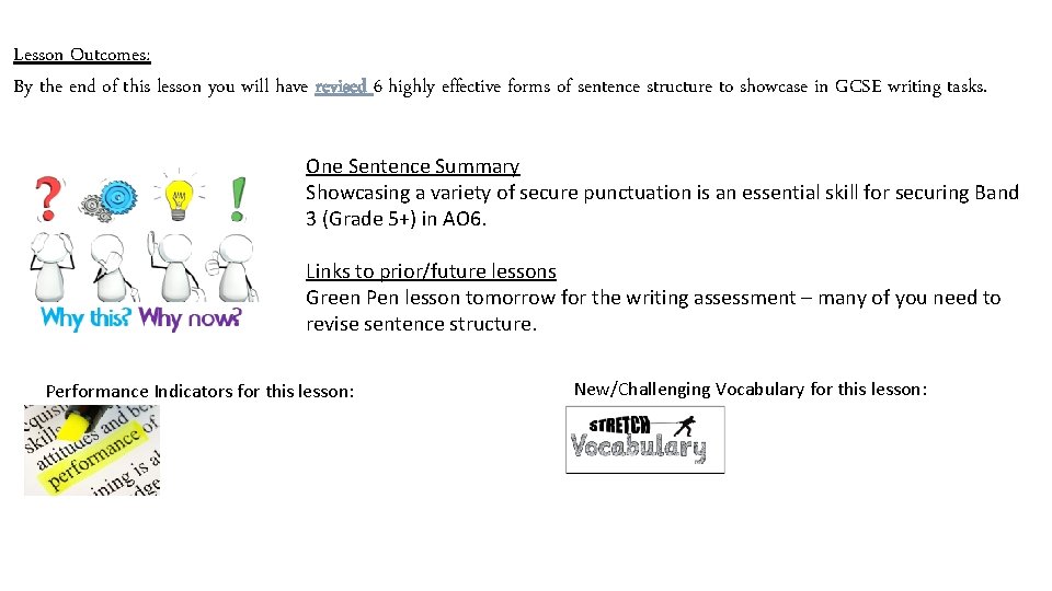 Lesson Outcomes: By the end of this lesson you will have revised 6 highly