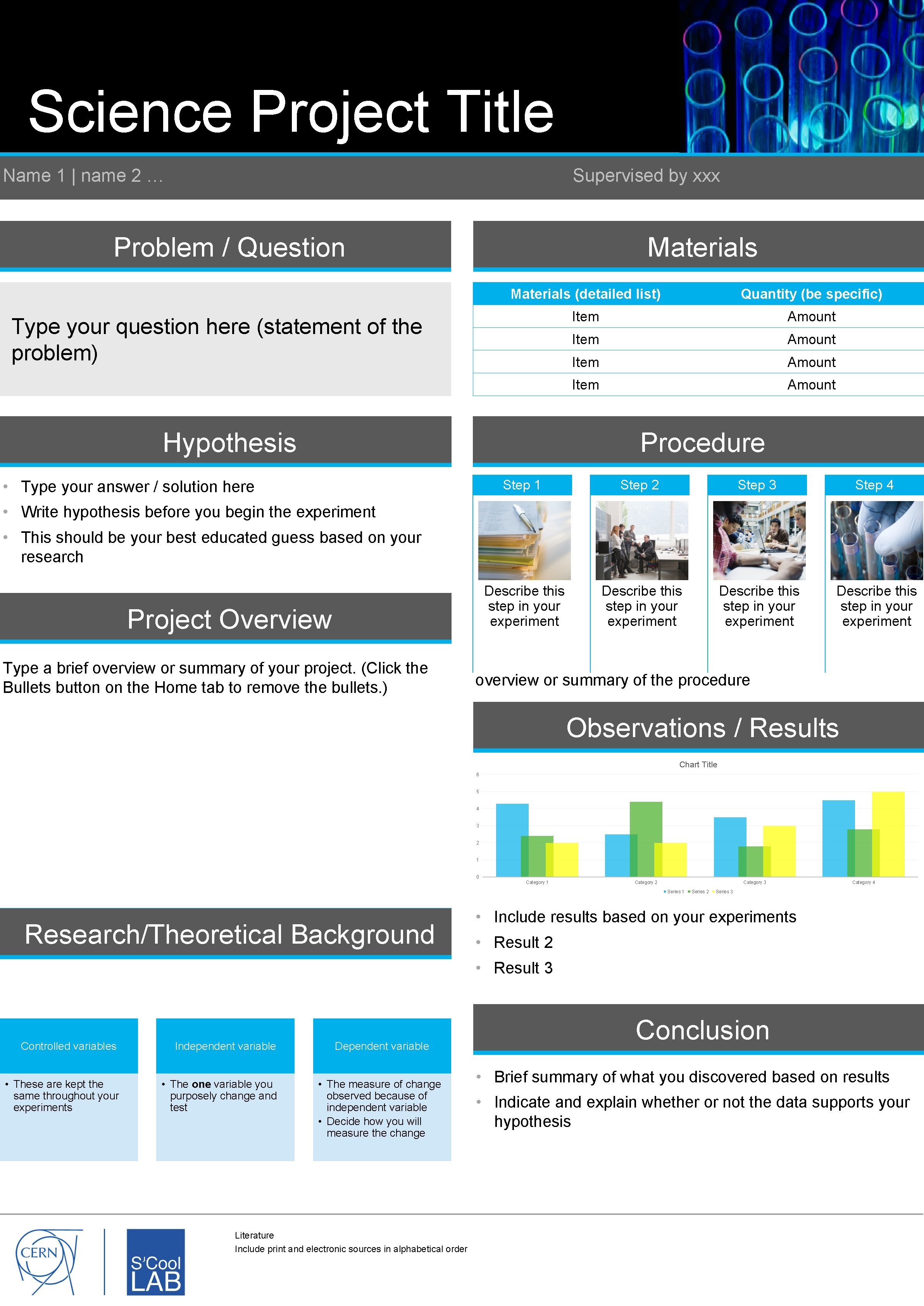 Science Project Title Supervised by xxx Name 1 | name 2 … Problem /