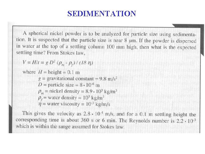 SEDIMENTATION SEDIMENTATION
