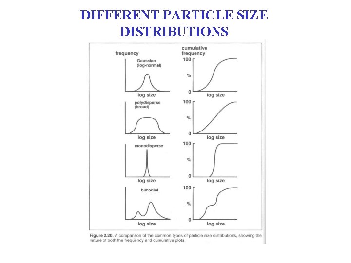 DIFFERENT PARTICLE SIZE DISTRIBUTIONS DIFFERENT PARTICLE SIZE DISTRIBUTIONS
