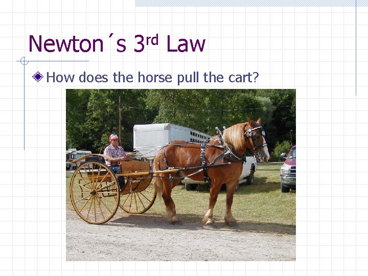 Newton´s 3 rd Law How does the horse pull the cart? 