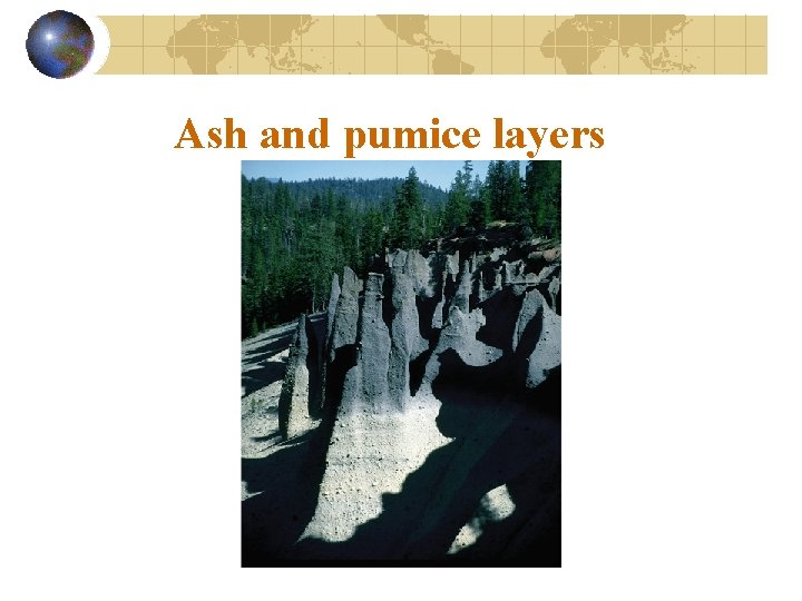 Ash and pumice layers 