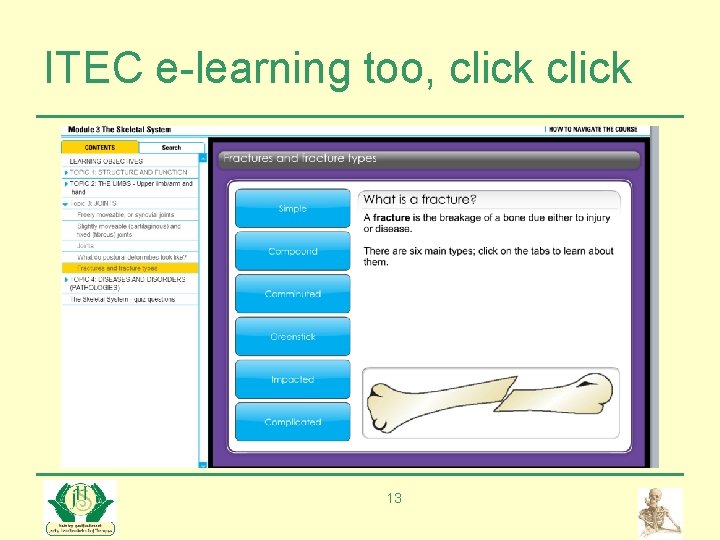 ITEC e-learning too, click 13 