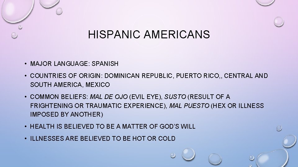 HISPANIC AMERICANS • MAJOR LANGUAGE: SPANISH • COUNTRIES OF ORIGIN: DOMINICAN REPUBLIC, PUERTO RICO,