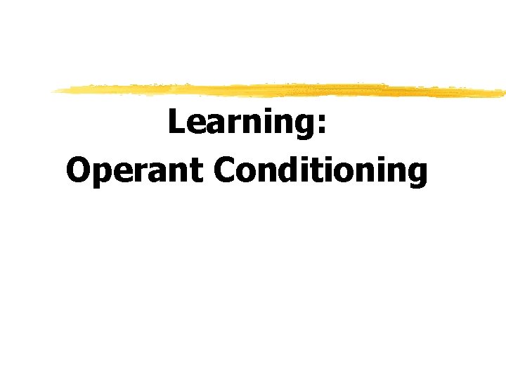 Learning: Operant Conditioning 