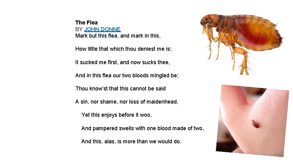 The Flea BY JOHN DONNE Mark but this flea, and mark in this, How