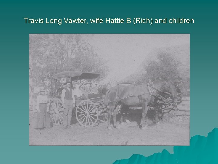 Travis Long Vawter, wife Hattie B (Rich) and children 