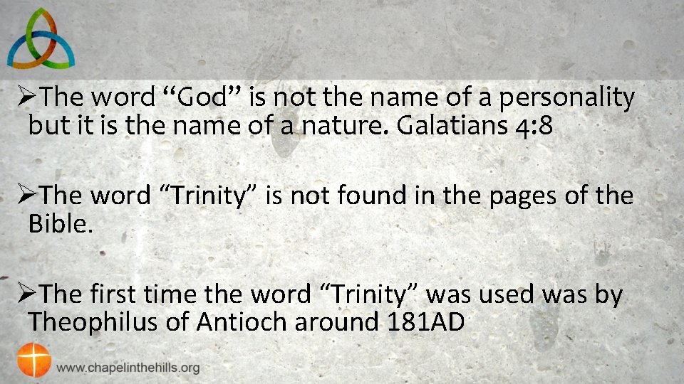 ØThe word “God” is not the name of a personality but it is the