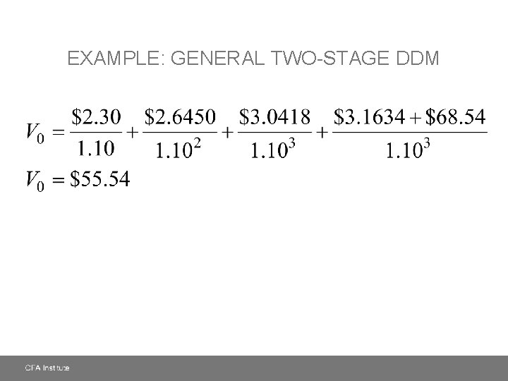 EXAMPLE: GENERAL TWO-STAGE DDM 