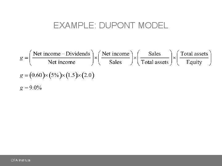 EXAMPLE: DUPONT MODEL 