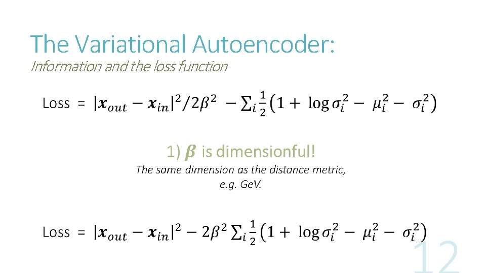 The Variational Autoencoder: Information and the loss function 