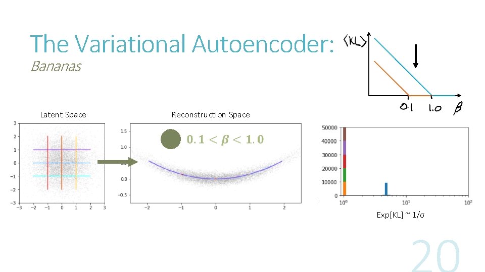 The Variational Autoencoder: Bananas Latent Space Reconstruction Space Exp[KL] ~ 1/σ 