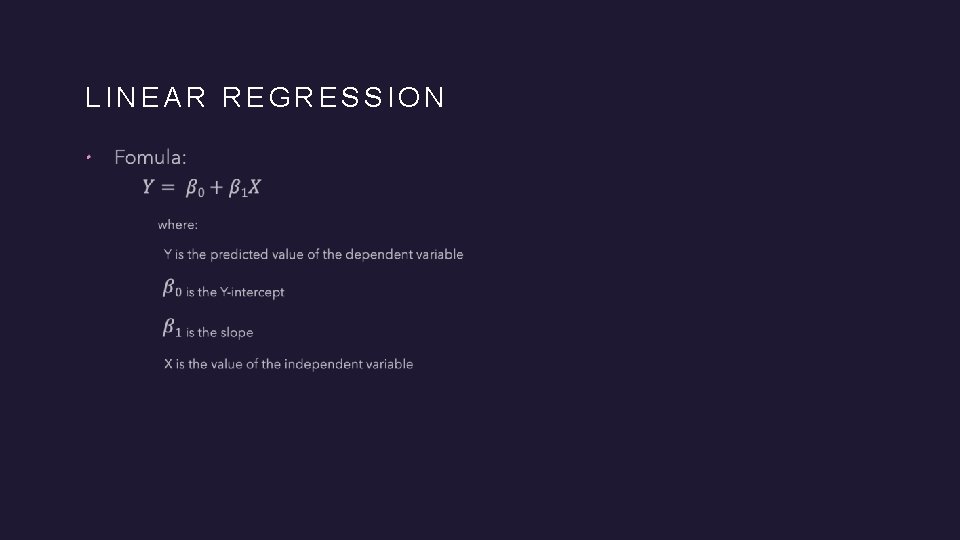 LINEAR REGRESSION 