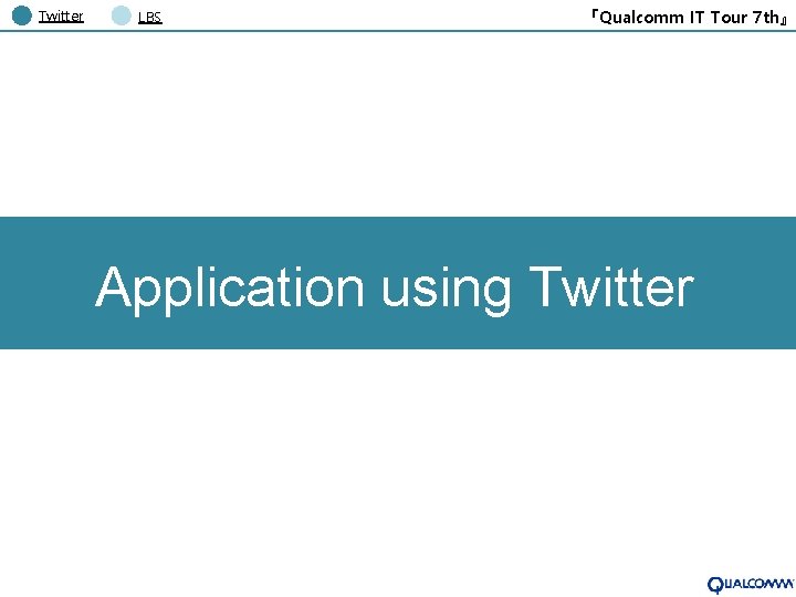 Twitter LBS 『Qualcomm IT Tour 7 th』 Application using Twitter 