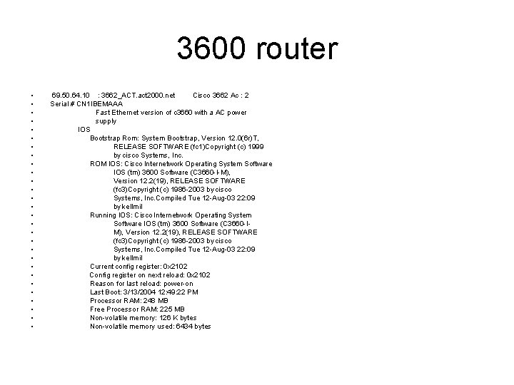 3600 router • • • • • • • 69. 50. 64. 10 :