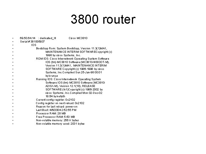 3800 router • • • • • • • 69. 50. 64. 14 :