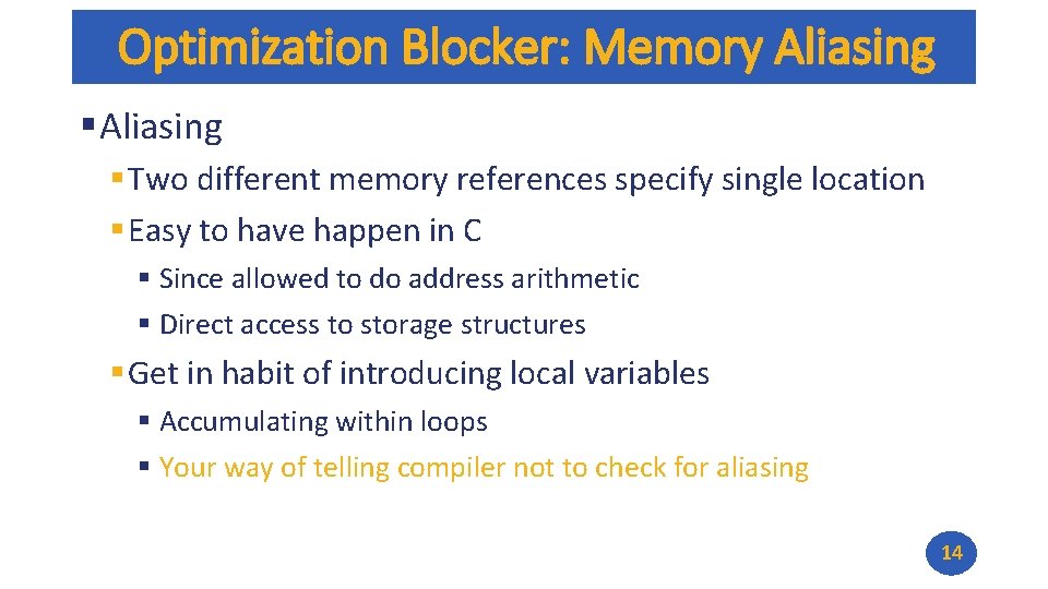 Computer Architecture and Operating Systems Lecture 15 Optimizations