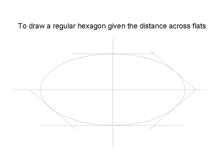 To draw a regular hexagon given the distance across flats. 