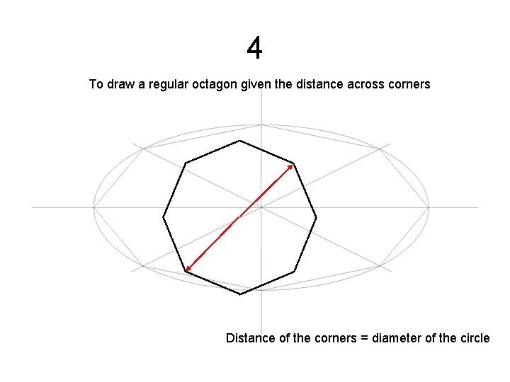 4 To draw a regular octagon given the distance across corners Distance of the