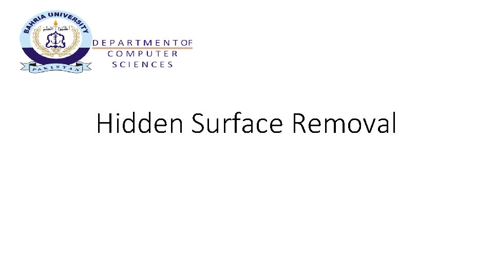 Hidden Surface Removal 