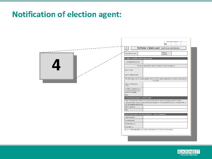 Notification of election agent: 4 