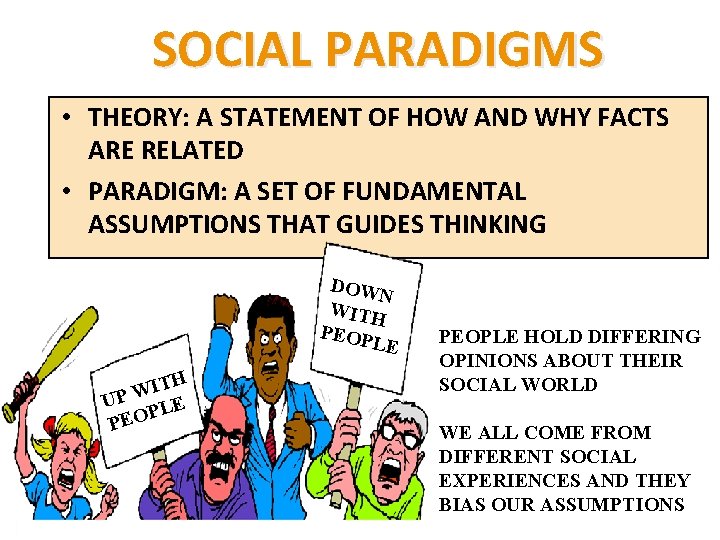 SOCIAL PARADIGMS • THEORY: A STATEMENT OF HOW AND WHY FACTS ARE RELATED •