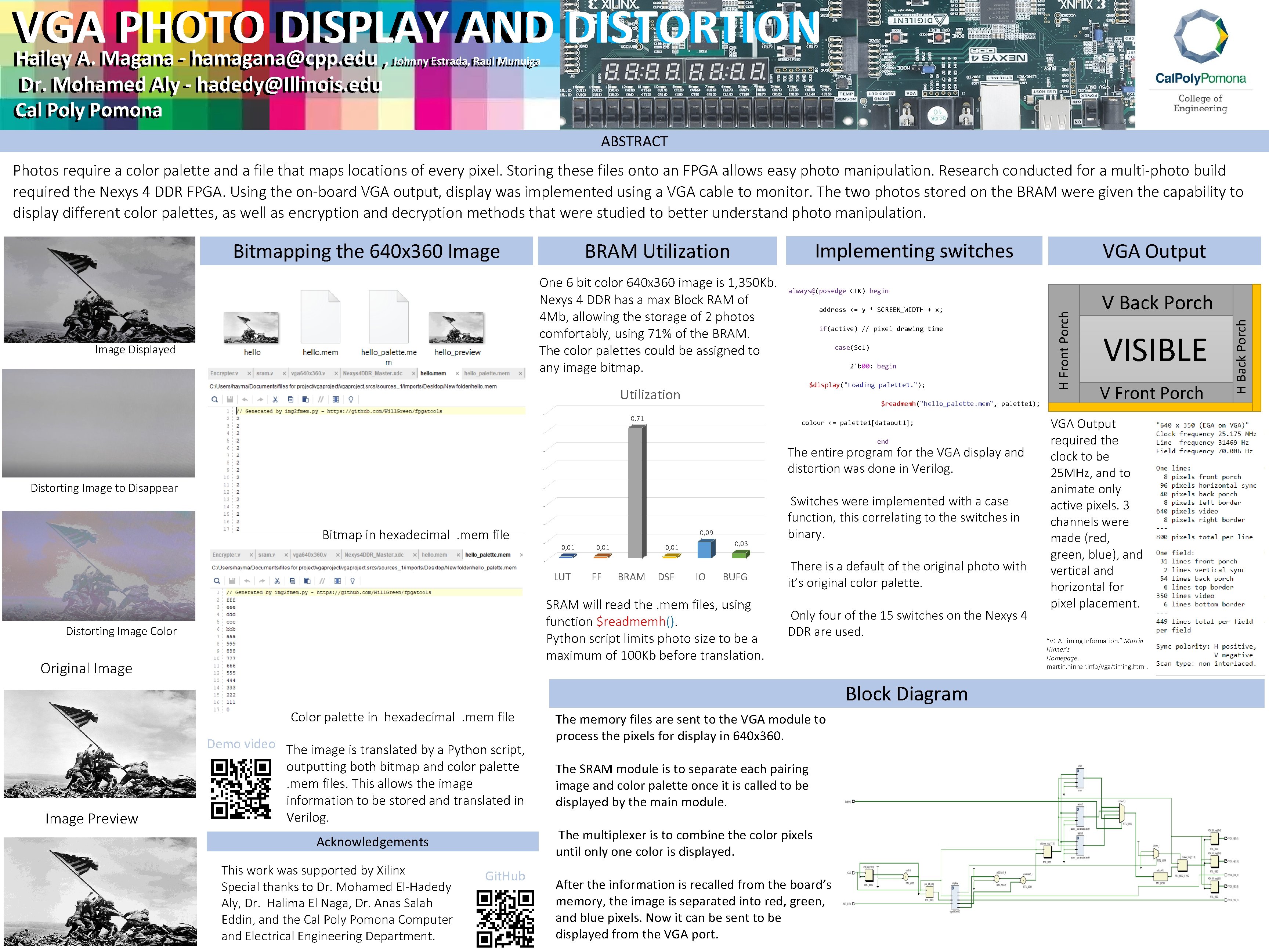 DISPLAY AND VGA PHOTO DISPLAY AND DISTORTION Hailey A. A. Magana -- hamagana@cpp. edu