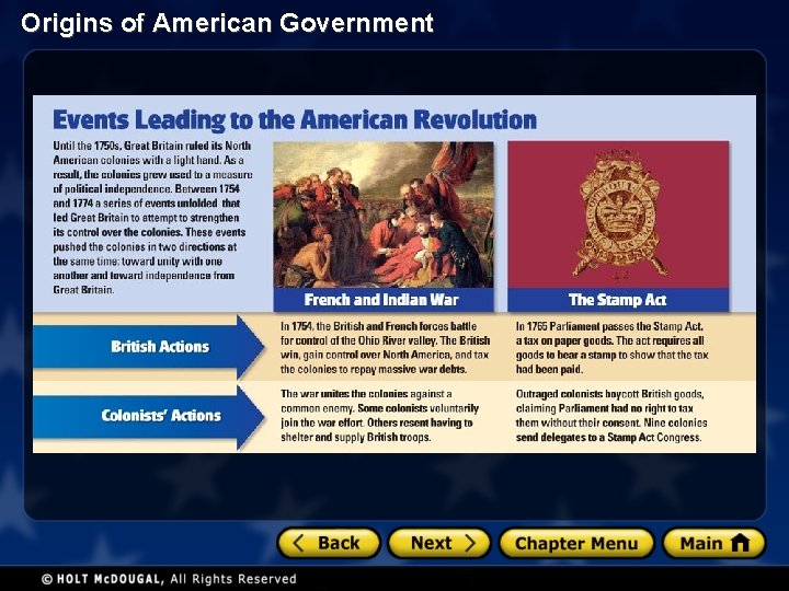 Origins of American Government 