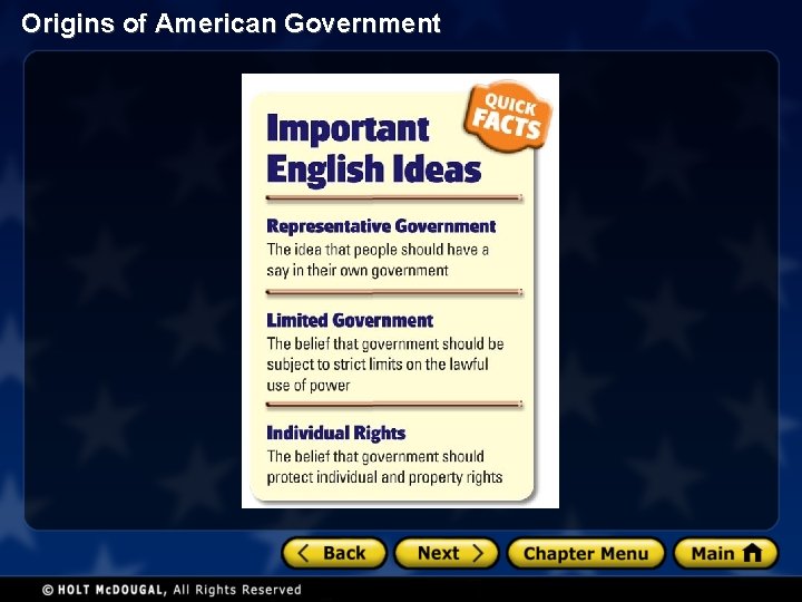 Origins of American Government 