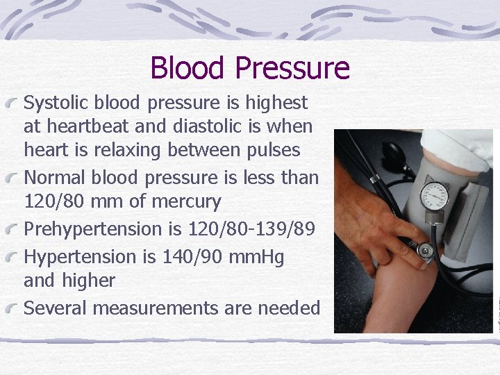 Blood Pressure Systolic blood pressure is highest at heartbeat and diastolic is when heart