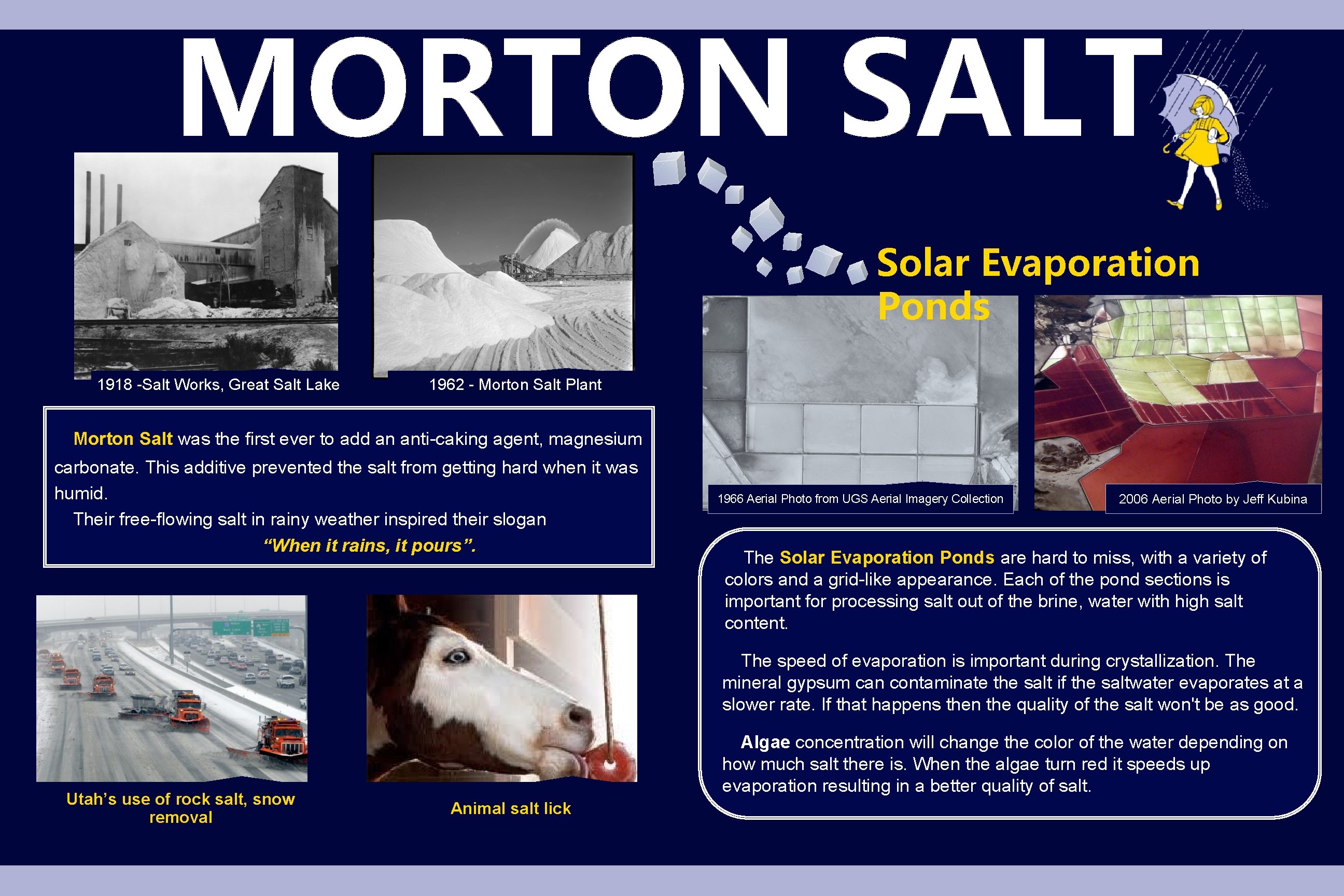 MORTON SALT Solar Evaporation Ponds 1918 -Salt Works, Great Salt Lake 1962 - Morton